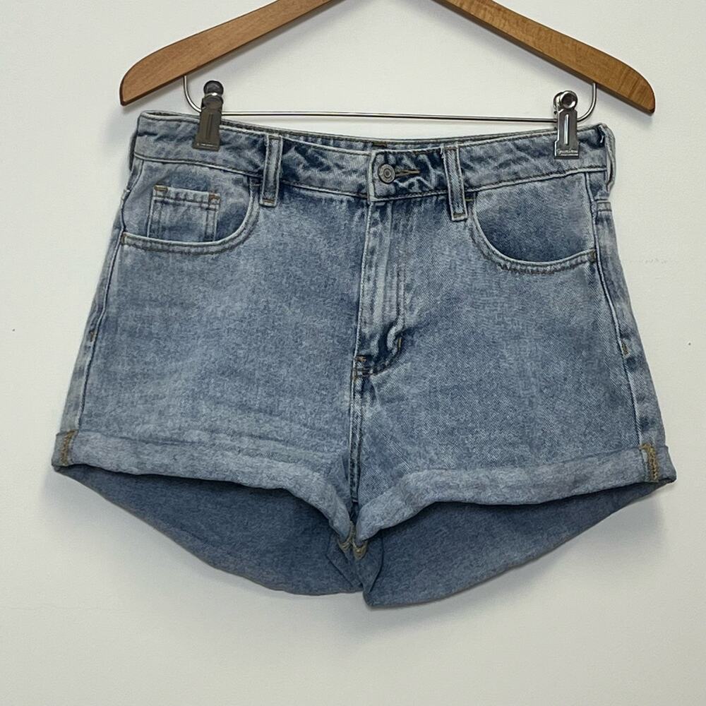 PacSun Mom Short Roll Up Mid Rise Blue Jean Shorts Jorts 27